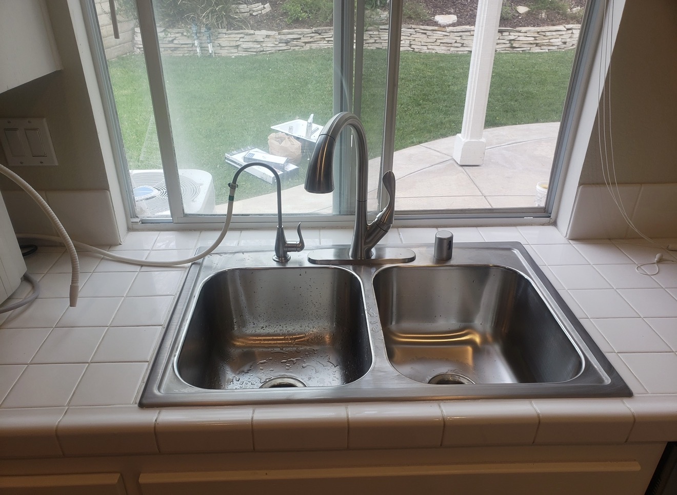 Residential single-basin sink after conversion